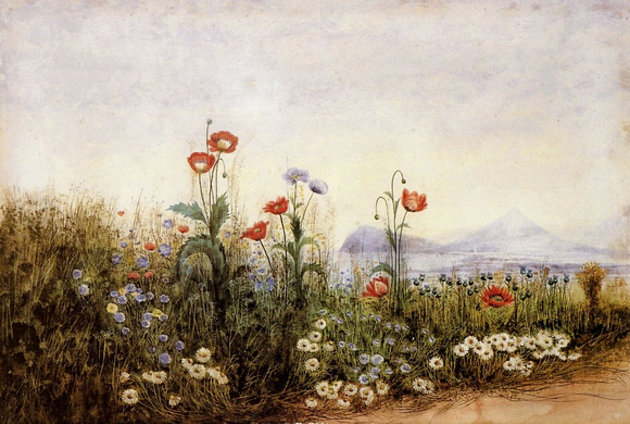 Bank Of Flowers with view of Bray Andrew Nicholl. Source ebay 16APR20
