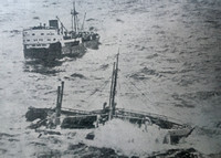 Photo No.3 - Aerial photo of M.V. Bolivar broken in two on the Kish Bank