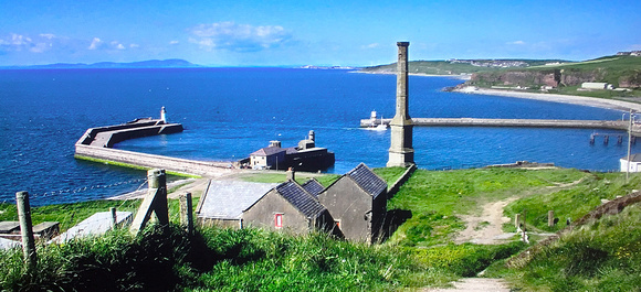 The Belle Vue Gary Paine 6AUG24 Photo No8 - Whitehaven harbour colour photo with Jonathan Swift house