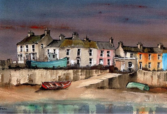 Harbour-Dusk-Greystones-Bray-artist-Val-Byrne