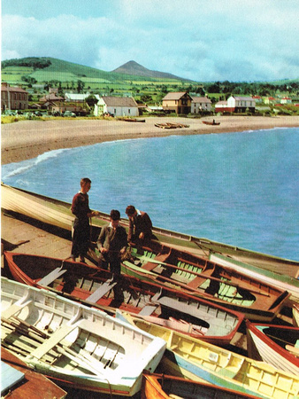 Greystones 1950s John Hinde esque Postcard Harbour 1950s