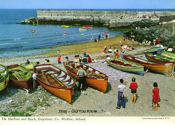 greystones harbour 1965 postcard