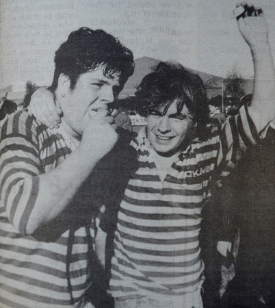 Finian Quinn & Maurice McBride celebrate McCorry Cup win 1994 Bray People 1