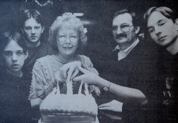Frances Canty celebrates her 40th with hubby Jerry and sons Stephen, Sean & Shane 1994 Bray People 1