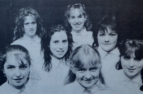 Kilmac Set Dancers Alison Flood, Ursula Tormey, Catriona Griffin, Ann Smyth, Catriona O'Toole, Breda Molloy & Liz Lee 1994 Bray People 1