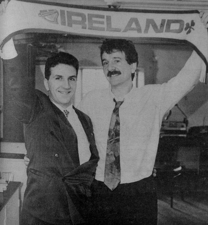 Paul McNieve & PJ Cunningham write Watch Your House For Ireland team theme 1994 Bray People 1