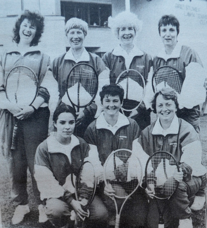 Greystones tennis titans Niamh Moore, Una Campbell, Pauline Toner, Lucy O'Connell, Vivienne Houston, Liza Crotty & Delma Rae 1994 Bray People July to December