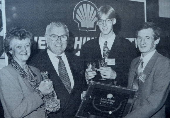 1994 Shell Shine Safety winners Madeline, Ru & Jonathan Leonard 1994 Bray People July to December