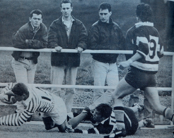 Greystones winger Gary Brennan goes down in front of indifferent fans 1994 Bray People July To December