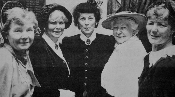 Greystones Centenary celebrations with Nuala O'Brien, Pauline Nolan, Betty Murray, Betty de Manget & Evelyn McRedmond 1995 Bray People