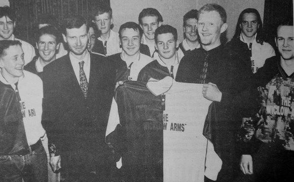 Greystones City get their Wicklow Arms kit 1995 Bray People