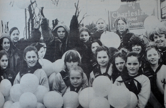 Greystones Girl Guides in Paddy's Day Parade 1995 Bray People