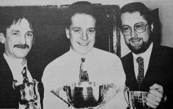 Greystones Ridge Angling Club winners Charlie Clarke, Terry Boyle & Dermot MacAuley 1995 Bray People