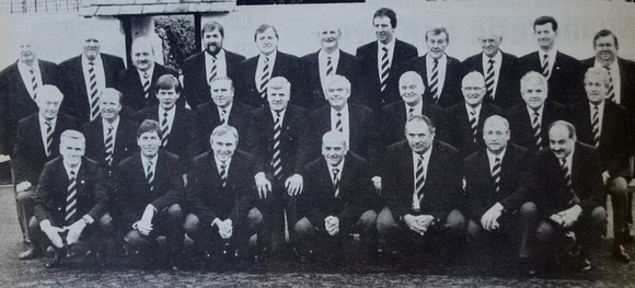 Greystones Rugby Club members at a Delgany Inn nosh-up 1995 Bray People