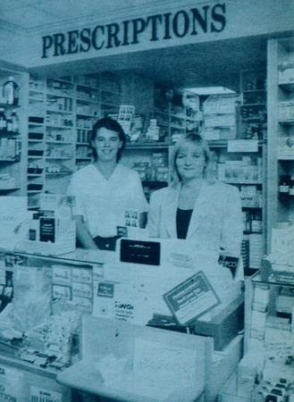Hazel Cullen & Fiona Roche at that fancy new Blacklion chemist 1995 Bray People July to December