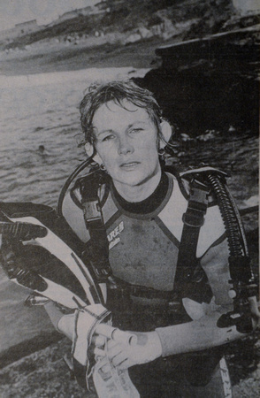 Suzie Deithrich, one of Ireland's four female diving instructors 1995 Bray People