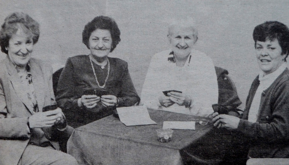 Newcastle Bridge Club ladies Ann Tiernan, Betty Lee, Catherine McCann & Denise Byrne 1995 Bray People
