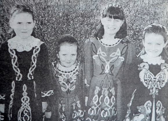 Sinead & Grainne Campbell and Tanya & Ciara Nolan at the Kilcoole Feis 1997 Bray People