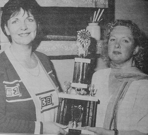Kilcoole's Mary Macauley bags Best Actress at the Kirkee Drama Festival, with Imelda McDonagh 1997 Bray People