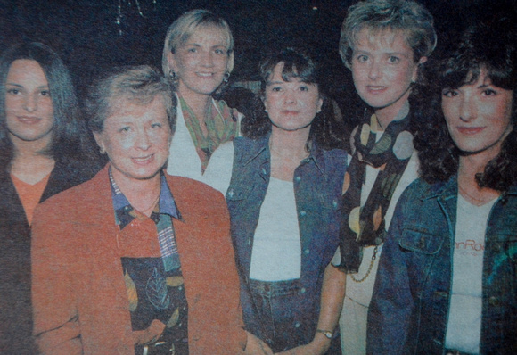 Chernobyl fundraiser fashion show with Elaine Gerrar, Liz Ann Woolam, Siobhan Manahan, Jane Wilson, Margaret Power & Eileen Kenny 1997 Bray People