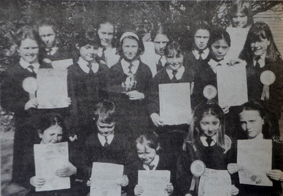 St Brigid's girls with their Write A Book special merit awards 1997 Bray People