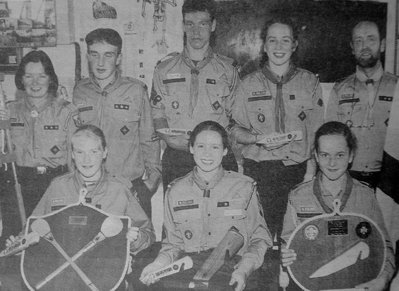 Kilcoole CBSI Scouts Rita Corcoran, Orla Kelly, Liam Blanchfield, Mark McGrath, Karyn O'Brien, Amy Carroll, Lynn Carroll & Eddie Browne 1997 Bray People