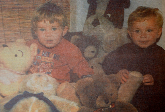 Kilcoole twins Adam & Sammy O'Sullivan at the Teddy Bears Picnic at Glenroe Farm 1997 Bray People