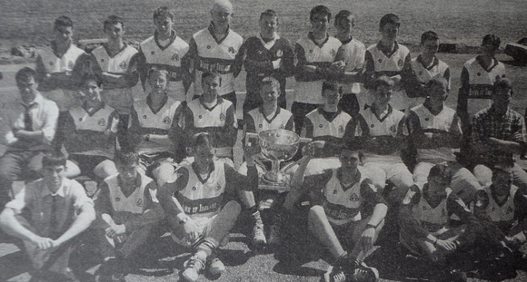 St David's with the National League tropy, with trainer Mike Hassett 1997 Bray People