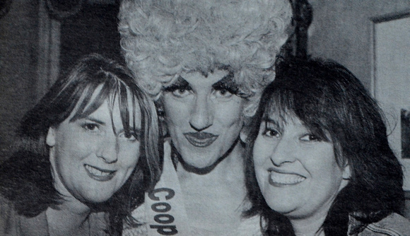 Miss Cooper with fans Jackie & Orla Molloy at Festival Queen Ball 1997 Bray People