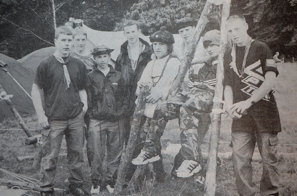 Greystones scouts go Full Boy Band Andy O'Doherty, Cormac Nolan, Niall Broderick, Barry Dorgan, Eoghan Farrell, Ger Butler, Peter Bell & Niall Hoey 1997 Bray People