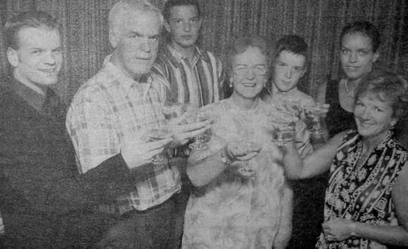 Burnaby Park's May Killeen hits 80 whilst winning Granny Of The Year 1997 Bray People
