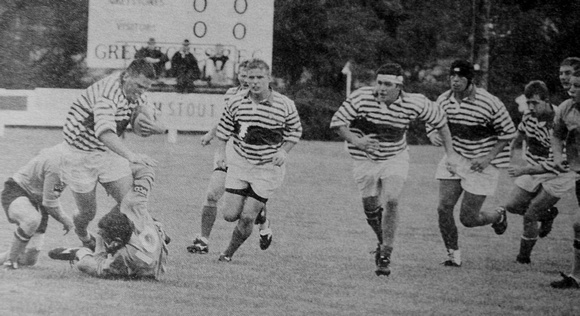 Greystones forwards in action against UCD 1997 Bray People