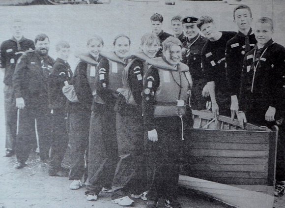 Greystones Sea Scouts show off their new skiff 1997 Bray People