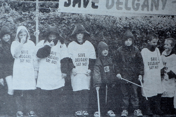 Rainy day protest against those bastard Delgany Wood houses! 1997 Bray People