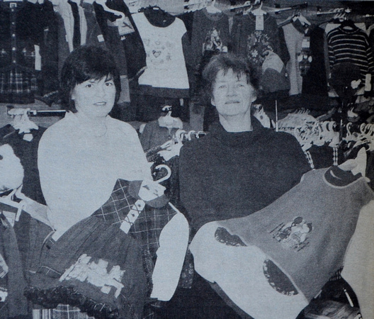 Joan Farrar & Lucy Bell show off the latest Paris fashions 1997 Bray People