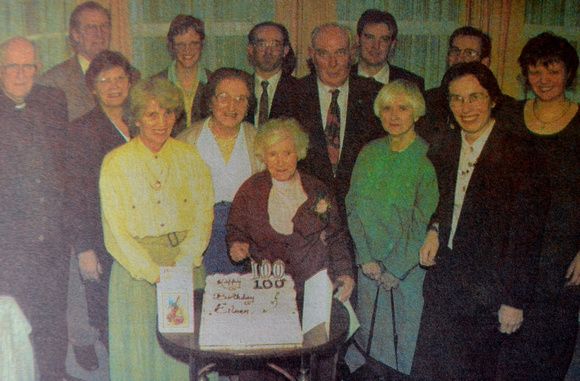 Eileen O'Donnell's 100th birthday party with her family in Killincarrig House 1998 Bray People