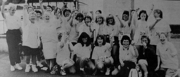 Greystones ladies prepare for the Women's Mini Marathon 1998 Bray People