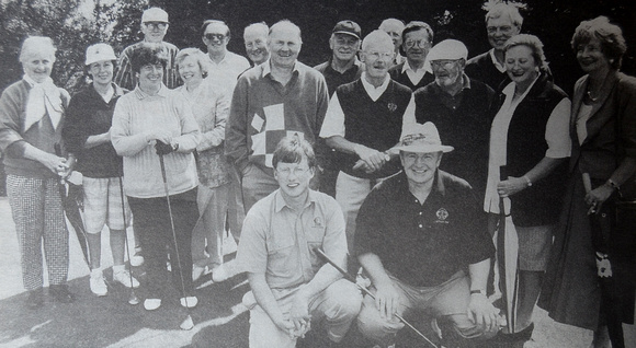 Greystones Golf Club members celebrate the re-opening of the new first nine holes 1998 Bray People