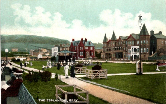 The Esplanade, Bray vintage postcard colorised