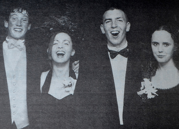 Charlie Brassington, Sinead Keogh, Sean McGeown & Pamela Doyle at St David's Debs 1998 Bray People