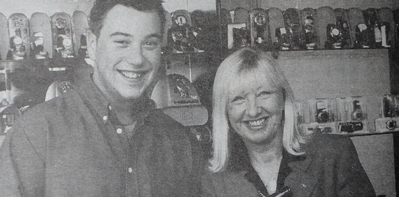 Diarmuid McCarthy & Anne Murphy at the new Watchstop Jewellery Shop 1998 Bray People