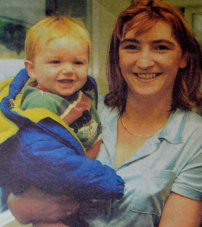 Tara Nolan with her son, Ben, at Tesco's new look 1998 Bray People