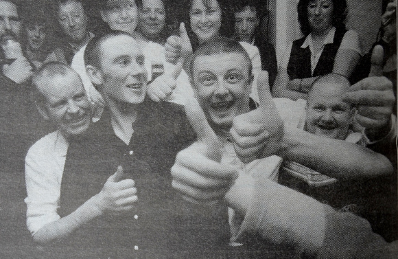 Getting the chop for the Gemma Appeal are Joe Chapman, Donie Cullen, Eoin Spencer Doyle & Declan Clarke 1999 Bray People 2