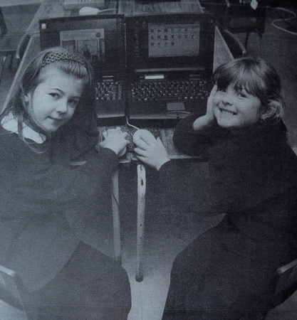 St Patrick's kids Molly Burke & Stacy Coleman embrace the future 1998 Bray People