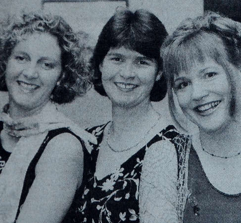 Mairead O'Rourke, Geraldine Etchingham & Marie Van Mannen at Greystones Sailing Club dinner 1998 Bray People