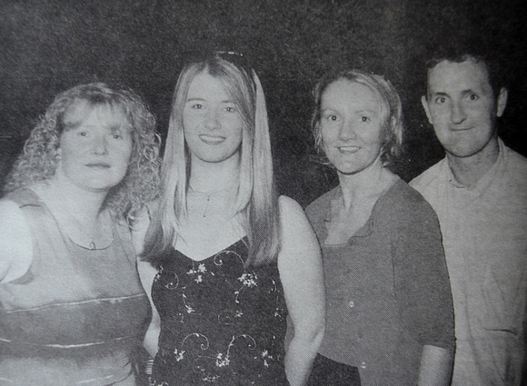 Tina Clarke, Jayne McGuire, Antoinette Redmond & John Clarke at the Waterfront Conference Centre launch 1999 Bray People