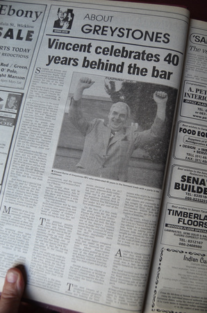Vincent Celebrates 40 Years Behind The GRC Bar 1999 Bray People