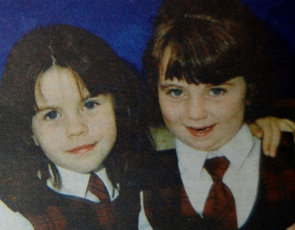 Sophie Coughlan & Irene Brackey's first day at St Patrick's 1999 Bray People
