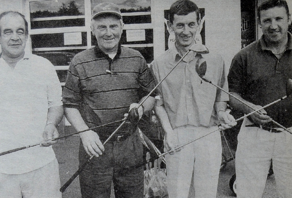 Delgany Golf Club dudes Mick Blanchfield, Paddy Byrne, Eddie O'Sullivan & Christy Hilliard 1999 Bray People