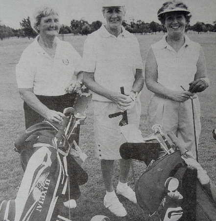Kilcoole Golf Club ladies Alice Murphy, Anna O'Carroll & Marie Clarson 1999 Bray People
